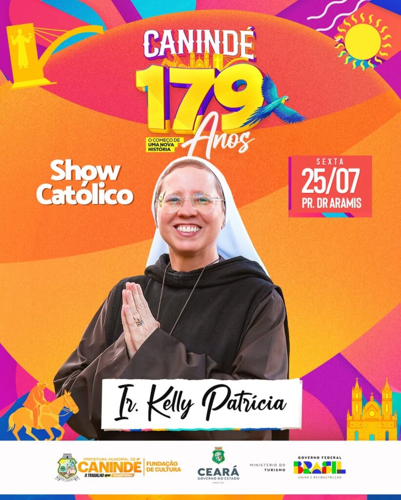 Prefeitura confirma show de Irmã Kelly Patrícia nas comemorações dos 179 anos do município